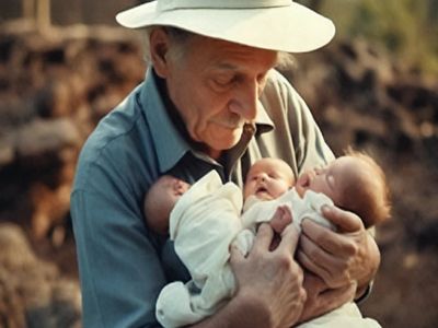 An elderly man found three abandoned babies on his farm