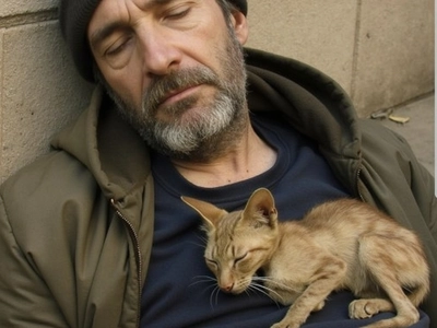 He Had No Home, No Family—except for the Cat That Slept on His Chest Every Night. “she Chose Me,” He Said. “that’s All That Matters.”