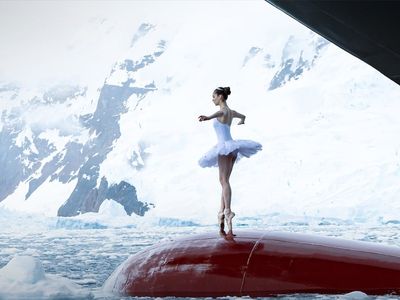 TheMoment a ballerina danced on a ship's bow in the Antarctic ...