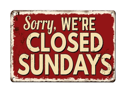 Amazon.com: Close Metal Tin Signs Sorry We're Closed Sundays Retro Vintage  Red Tin Sign Notice Bar Shop Restaurant Kitchen Decor Wall Art Distressed  ...