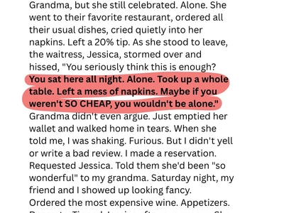 Waitress Mocked My Grandma’s Tip — She Never Expected My Response