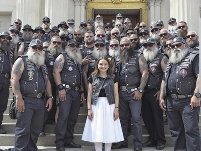 47 bikers surrounded a courthouse when a cop tried to reclaim his abused daughter.