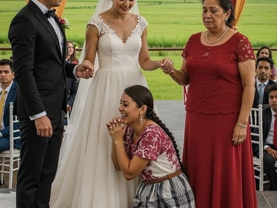 On my son’s wedding day, the maid suddenly ran onto the stage, knelt down, and confessed a sh0cking truth that shook the whole room…